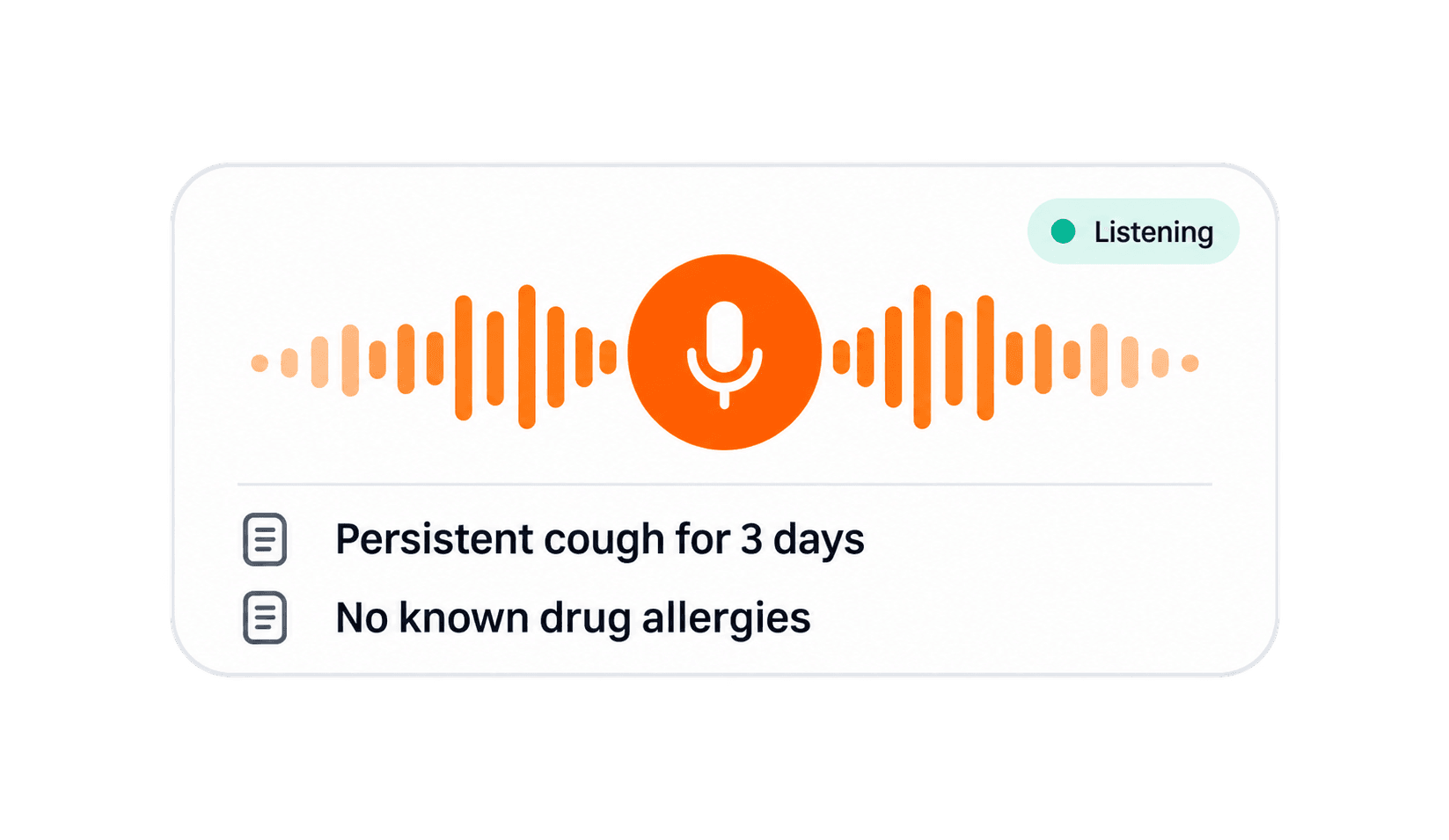 Illustration of AI-assisted voice documentation during a consultation